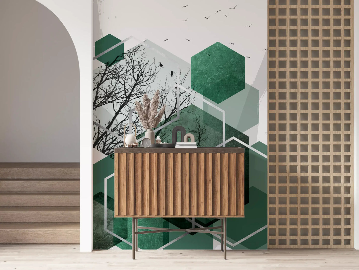 Geometric Canopy Flight Wall Mural