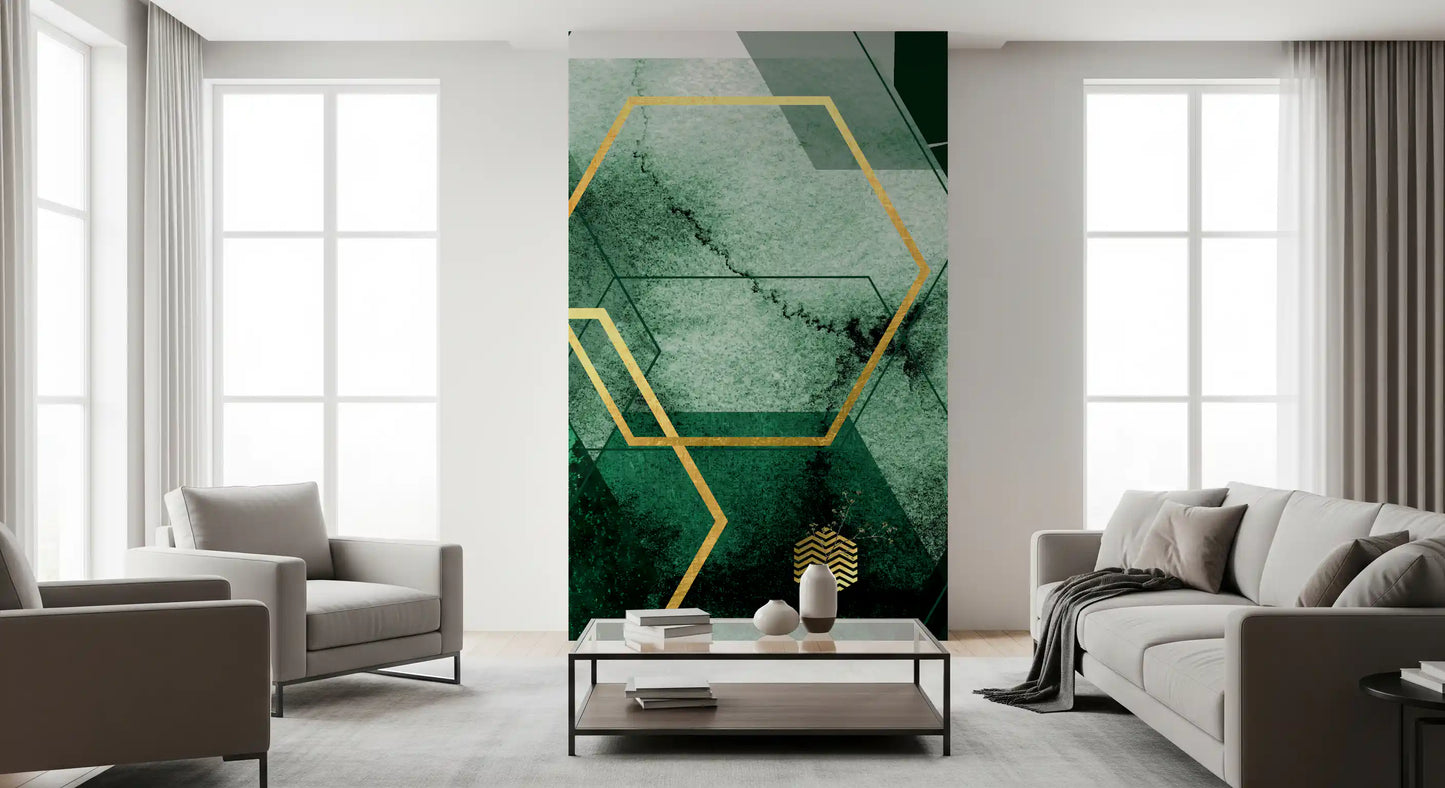 Verdant Hexagon Glamour 2 Wall Mural