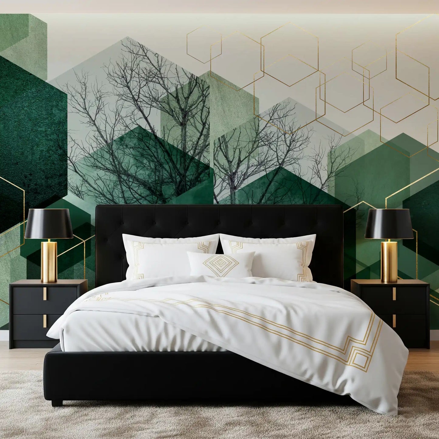 Verdant Hexascape Wall Mural