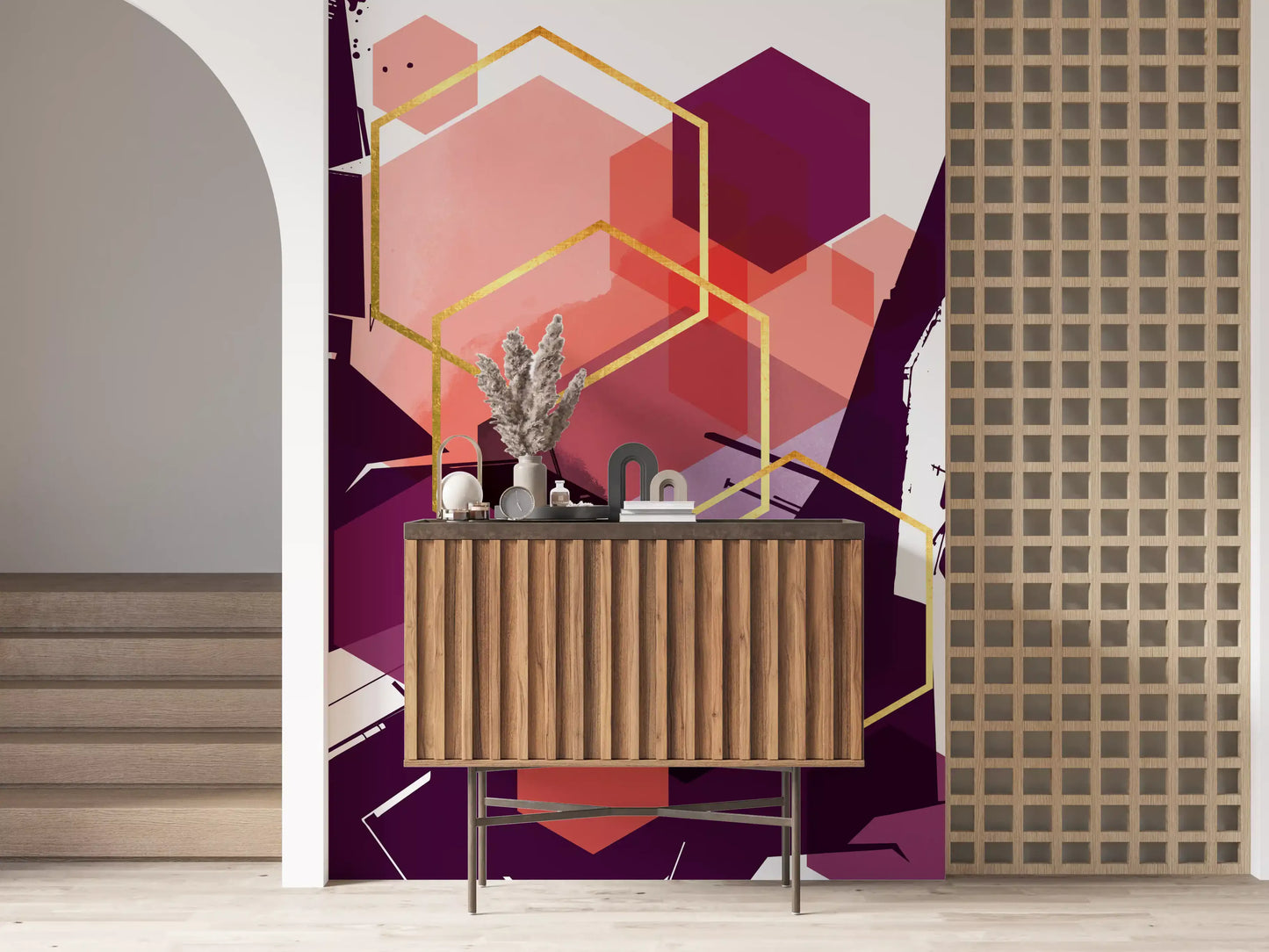 Bold Geometric Flow Wall Mural