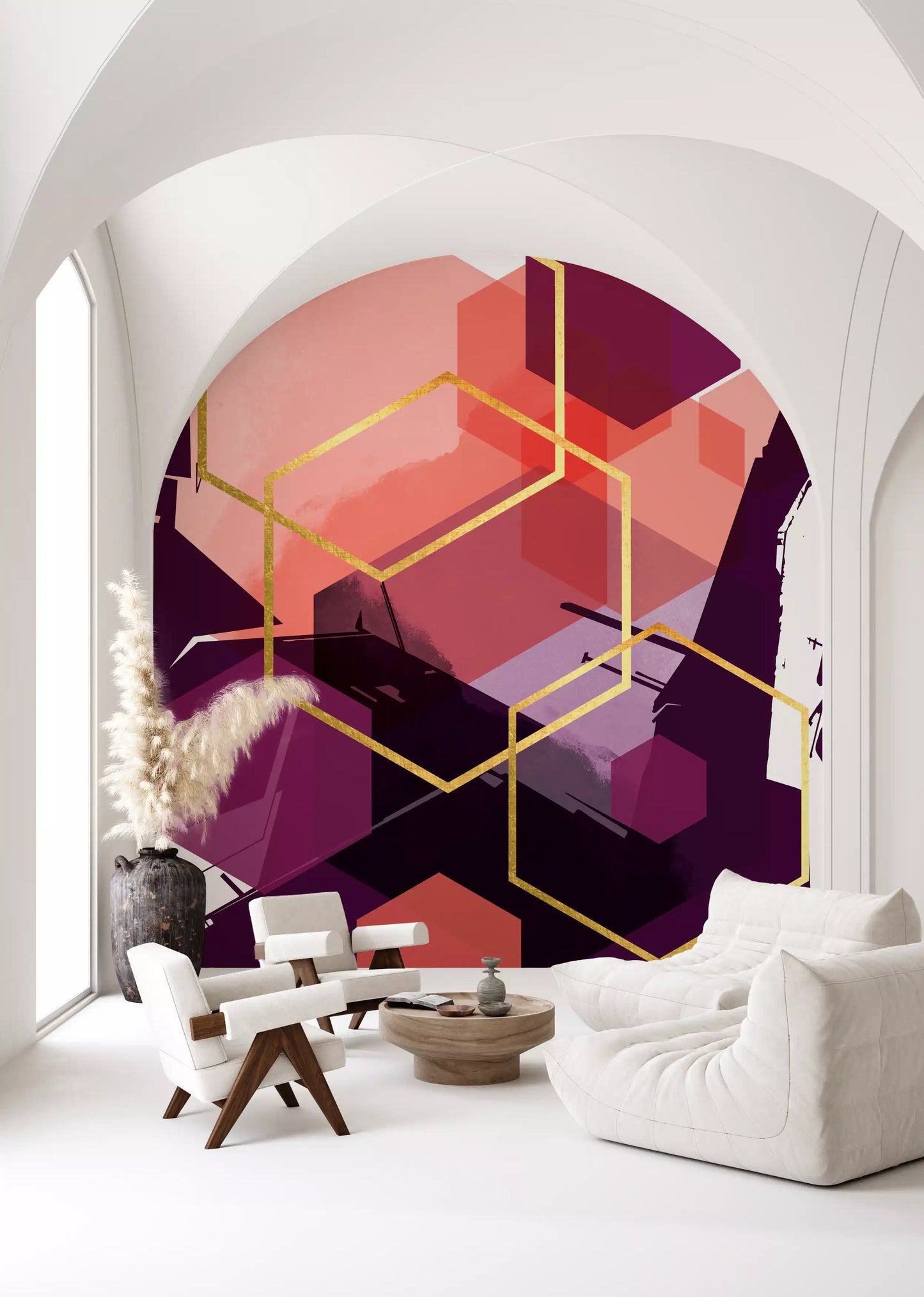 Bold Geometric Flow Wall Mural