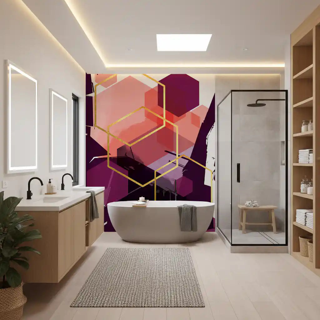 Bold Geometric Flow Wall Mural