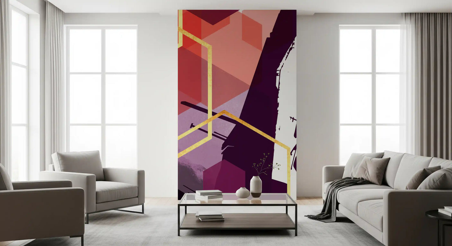 Bold Geometric Flow Wall Mural