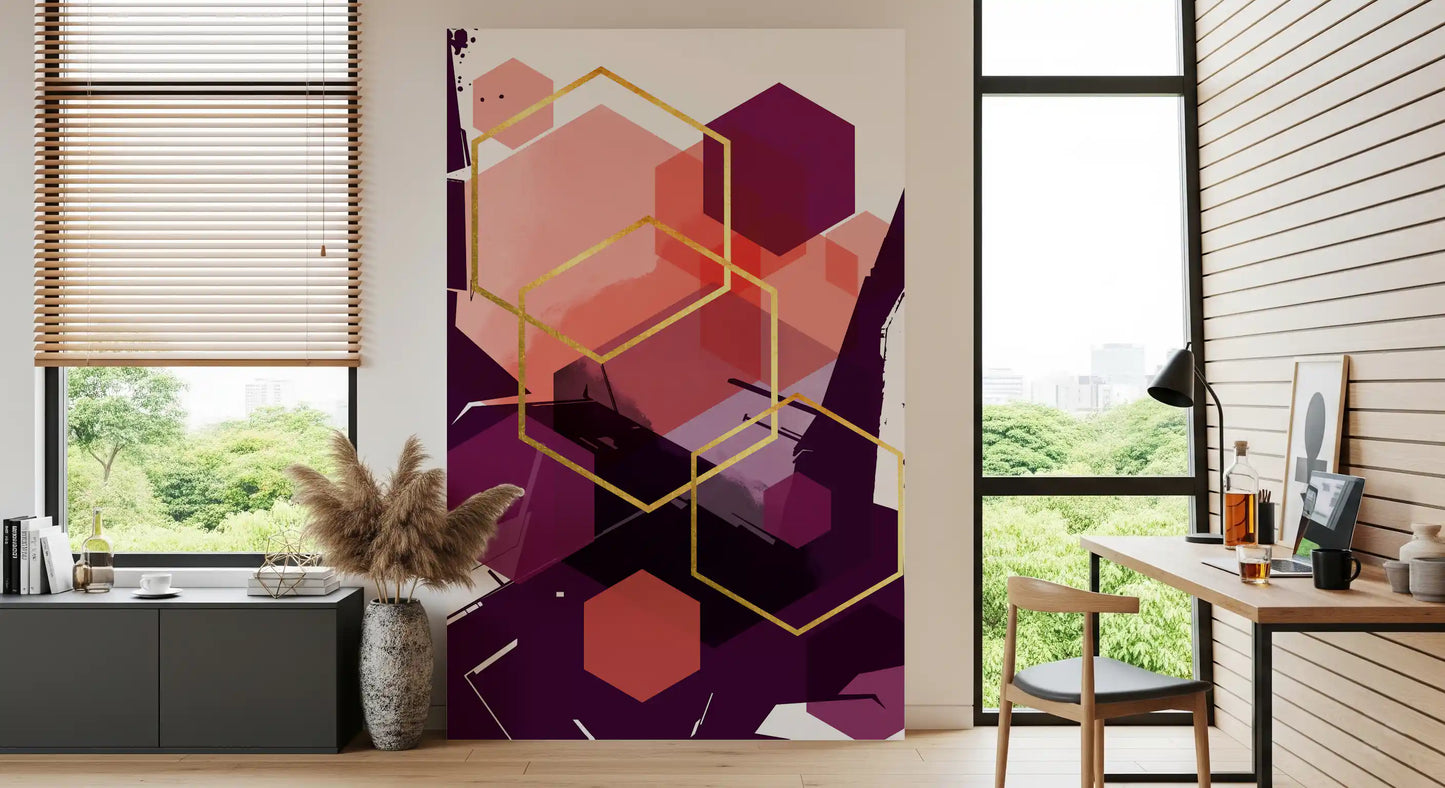 Bold Geometric Flow Wall Mural