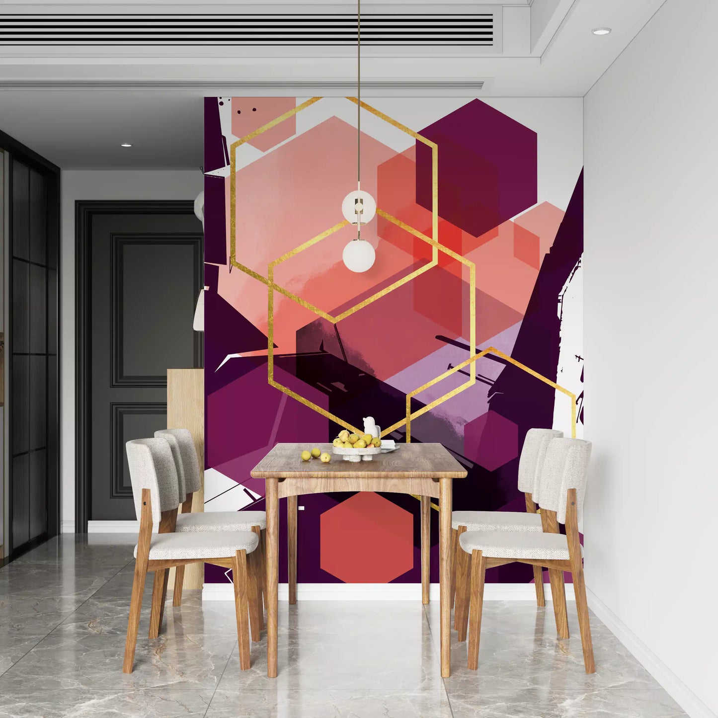 Bold Geometric Flow Wall Mural