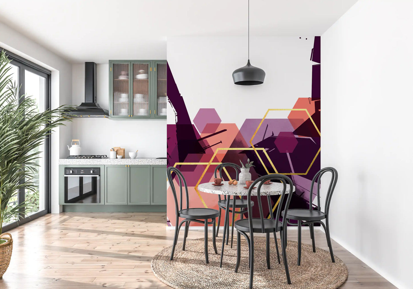 Bold Geometric Flow 2 Wall Mural