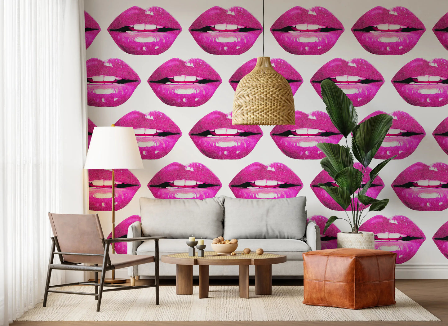 Pink Pout Pop Art Wall Mural