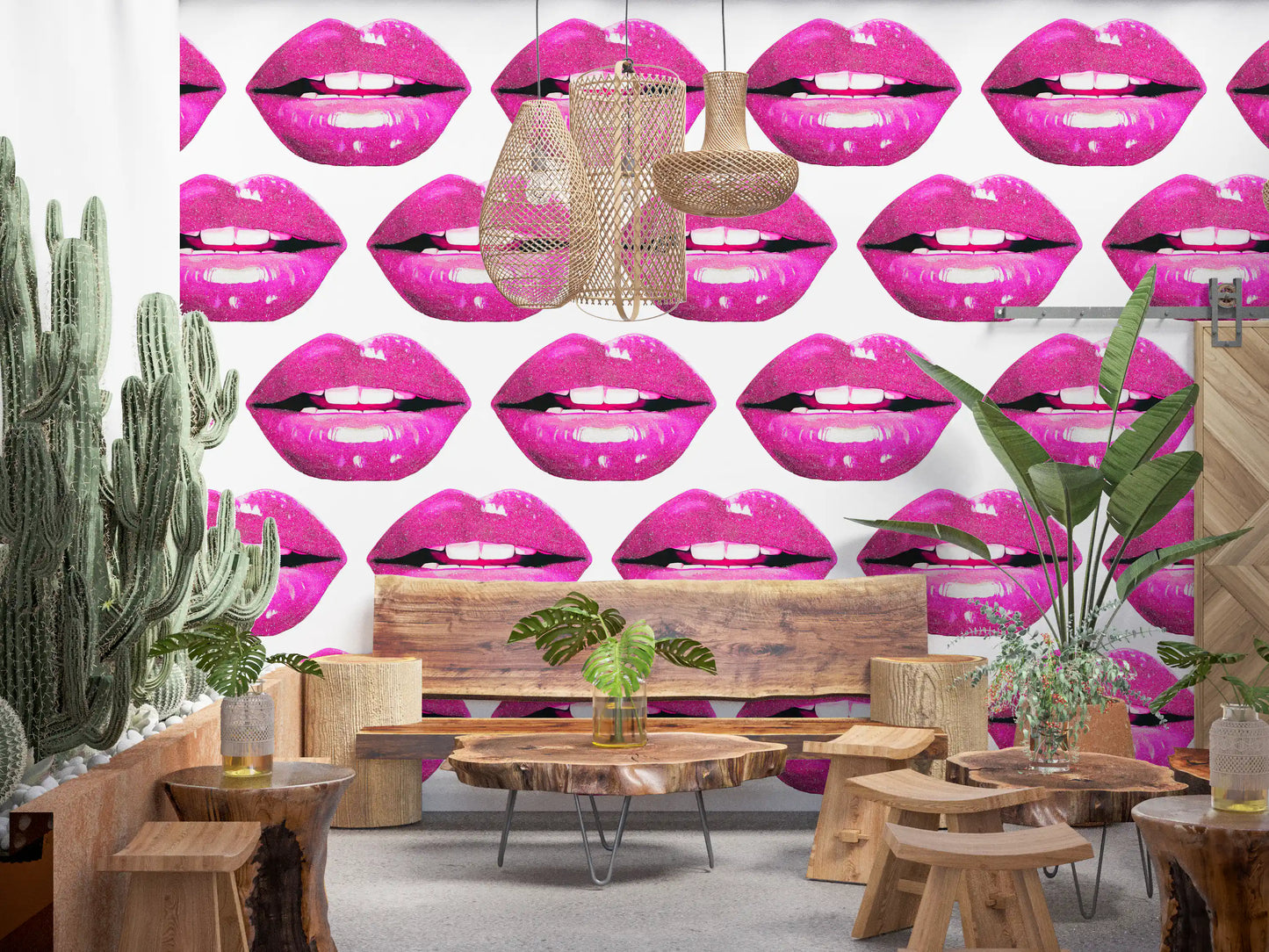 Pink Pout Pop Art Wall Mural