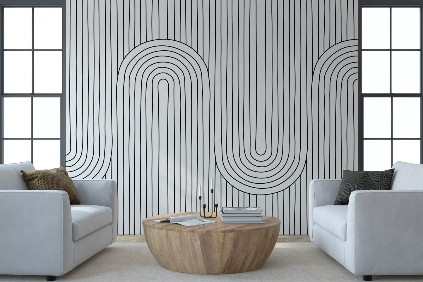 Linear Rhythm Arches Wall Mural