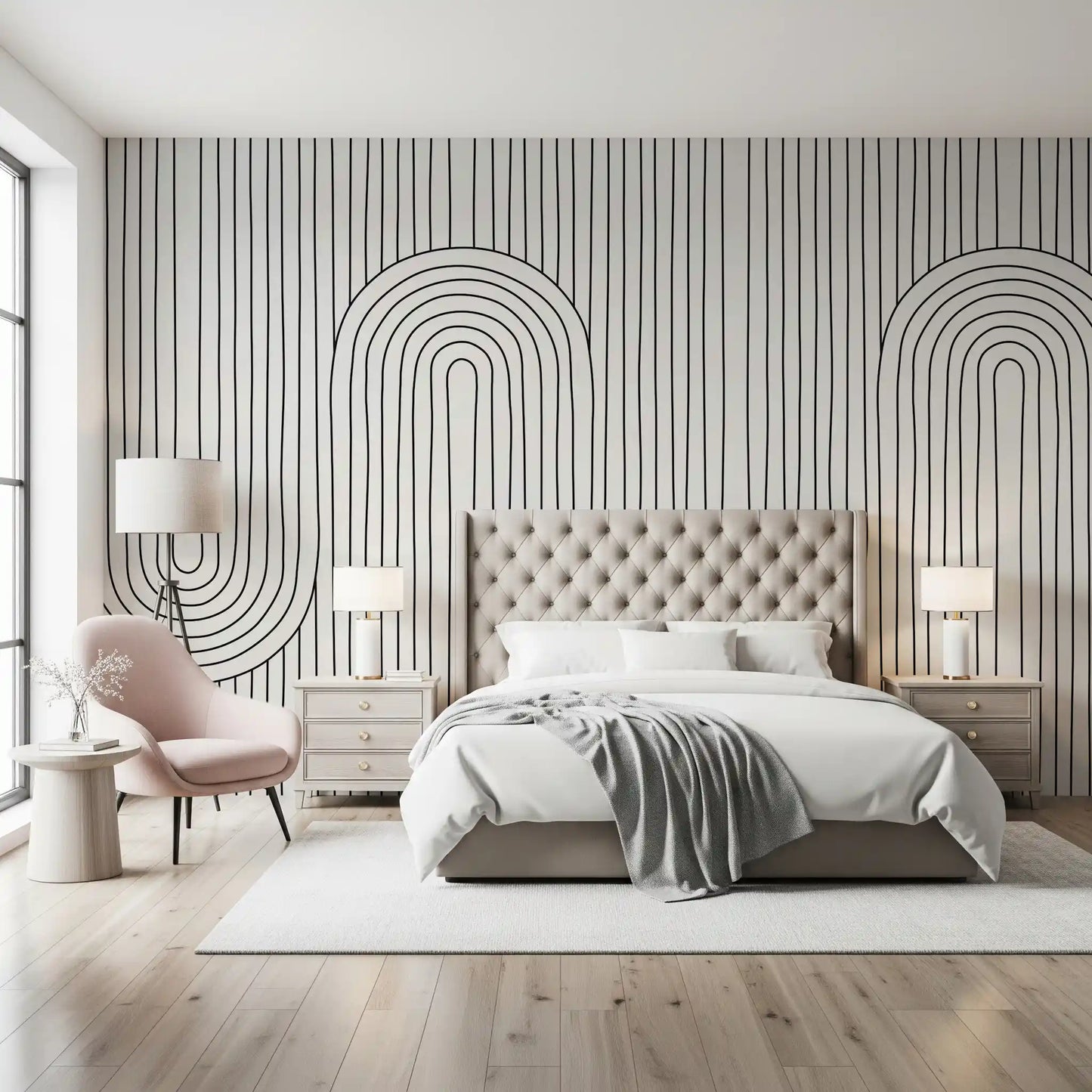 Linear Rhythm Arches Wall Mural