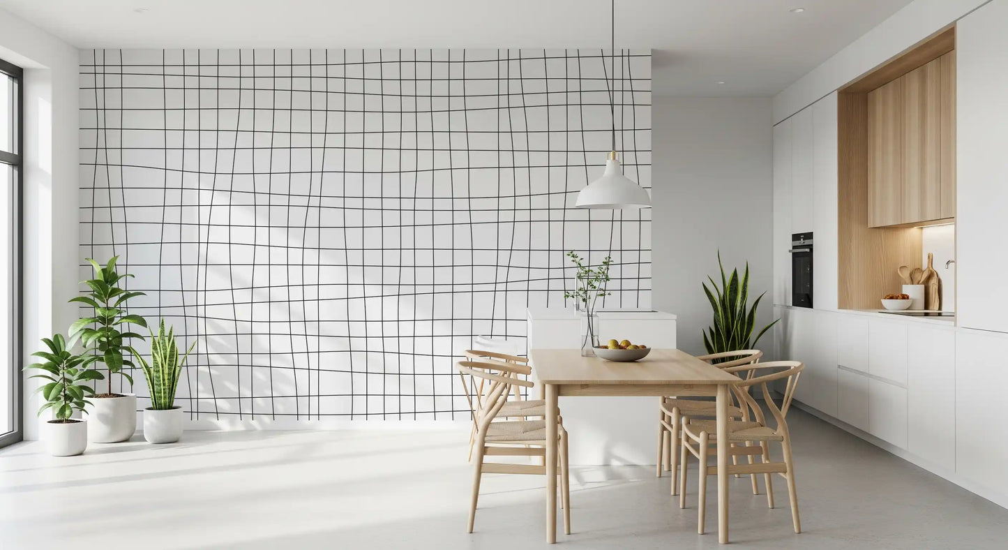 Fluid Grid Pattern Wall Mural