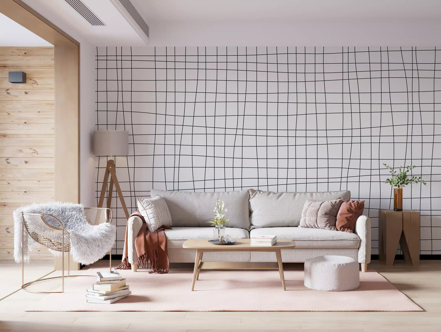 Fluid Grid Pattern Wall Mural