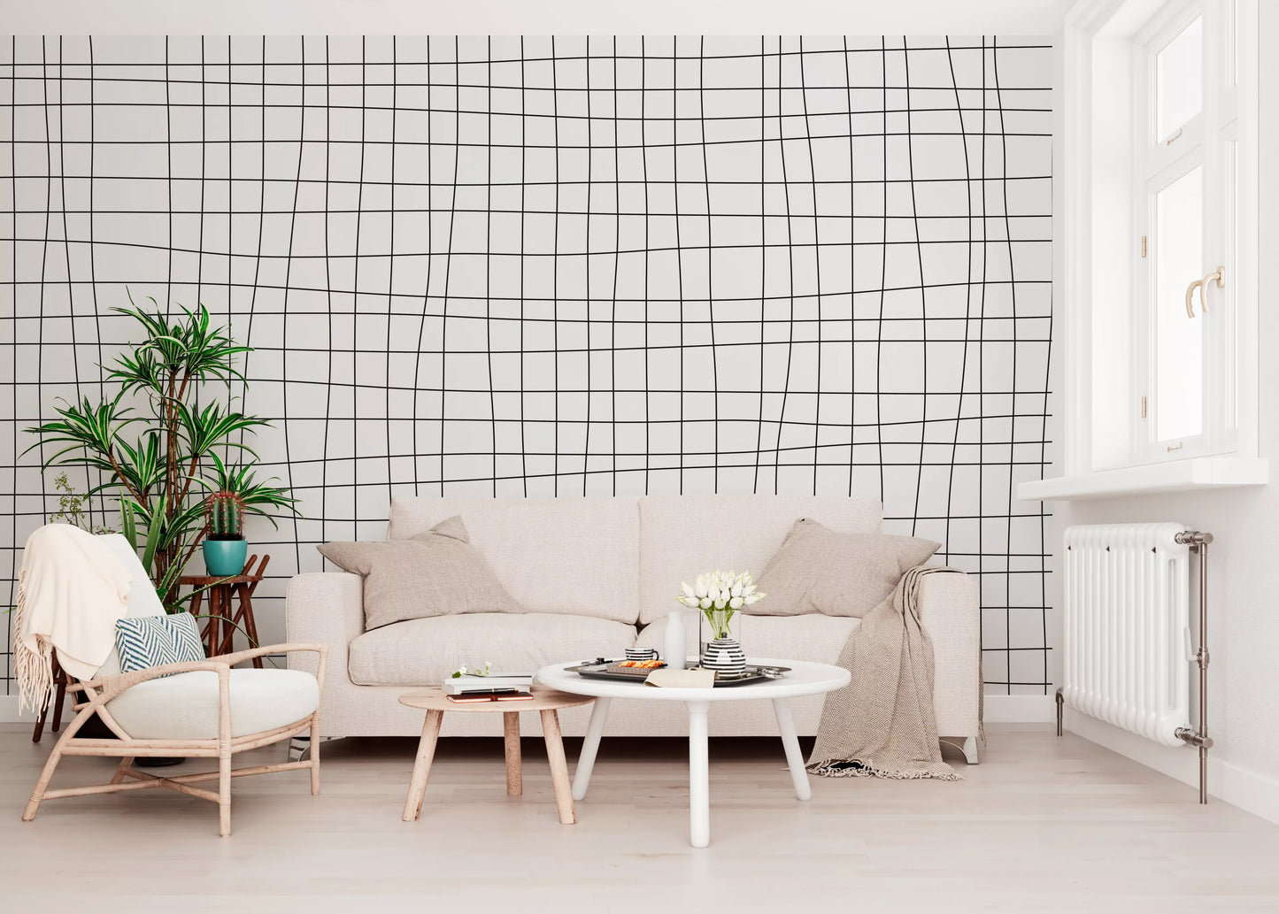 Fluid Grid Pattern Wall Mural