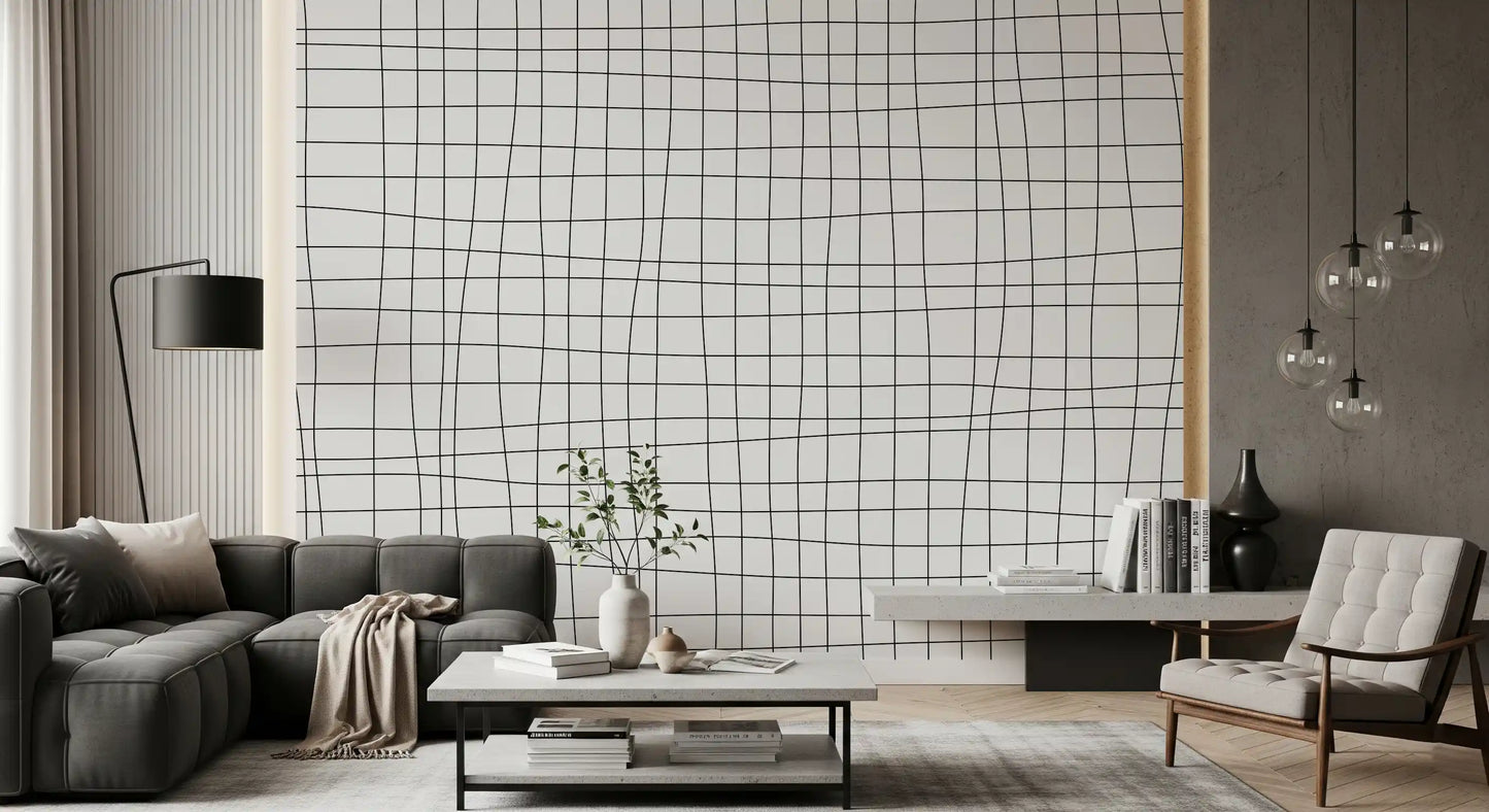 Fluid Grid Pattern Wall Mural