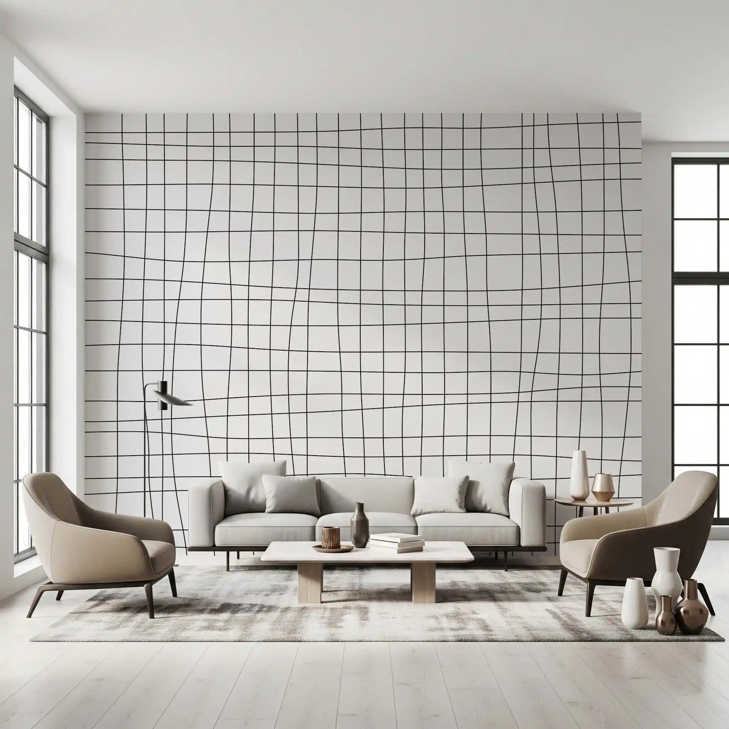 Fluid Grid Pattern Wall Mural