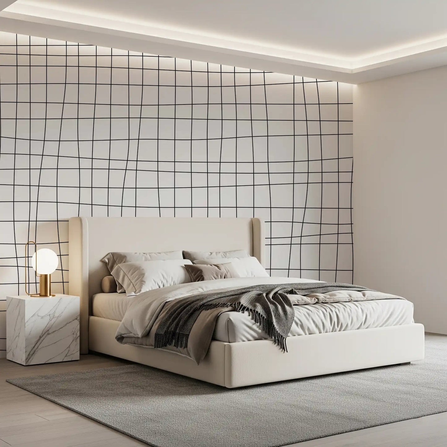 Fluid Grid Pattern Wall Mural