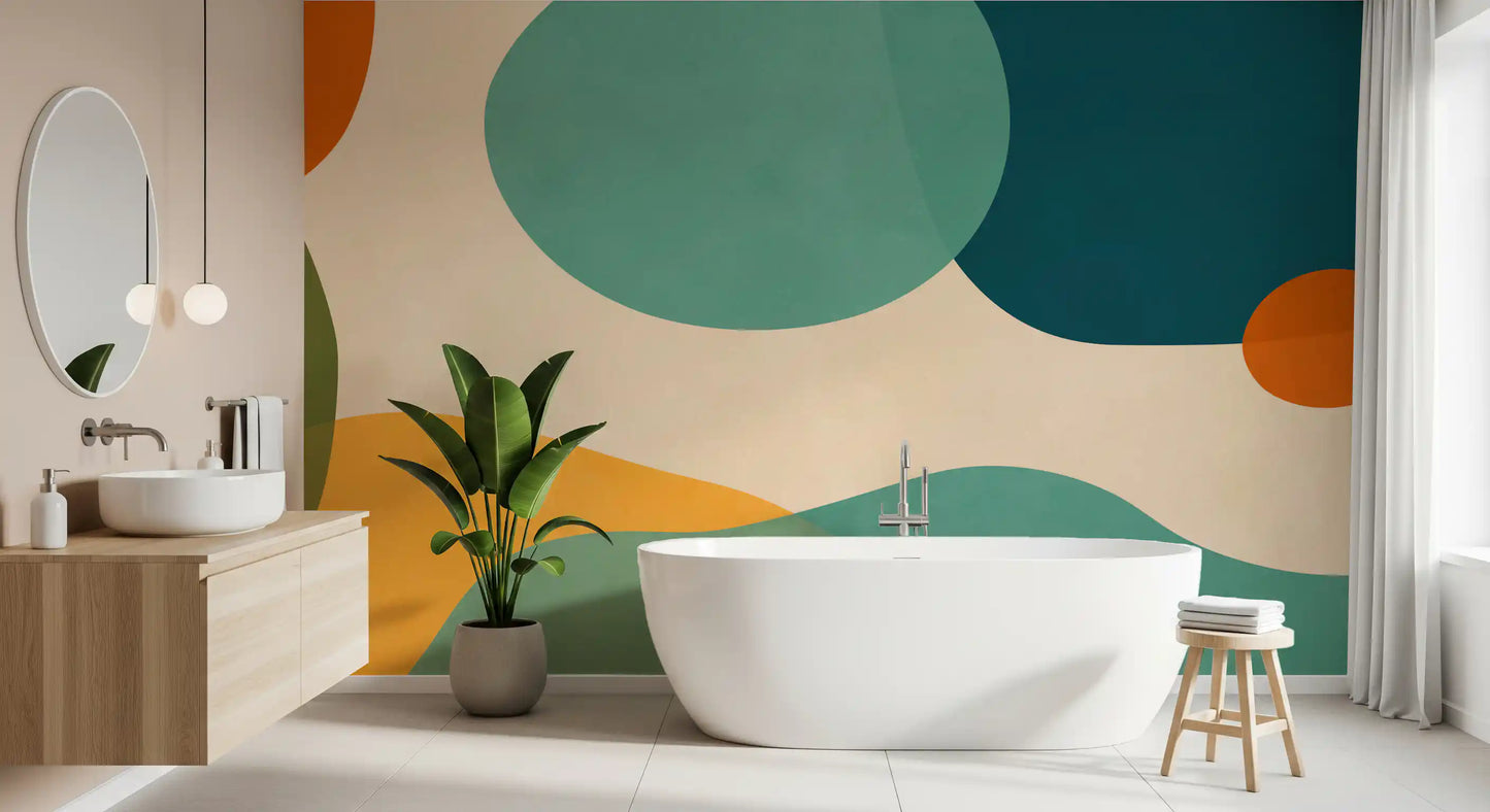 Mid-Century Abstract Flow Wall Mural