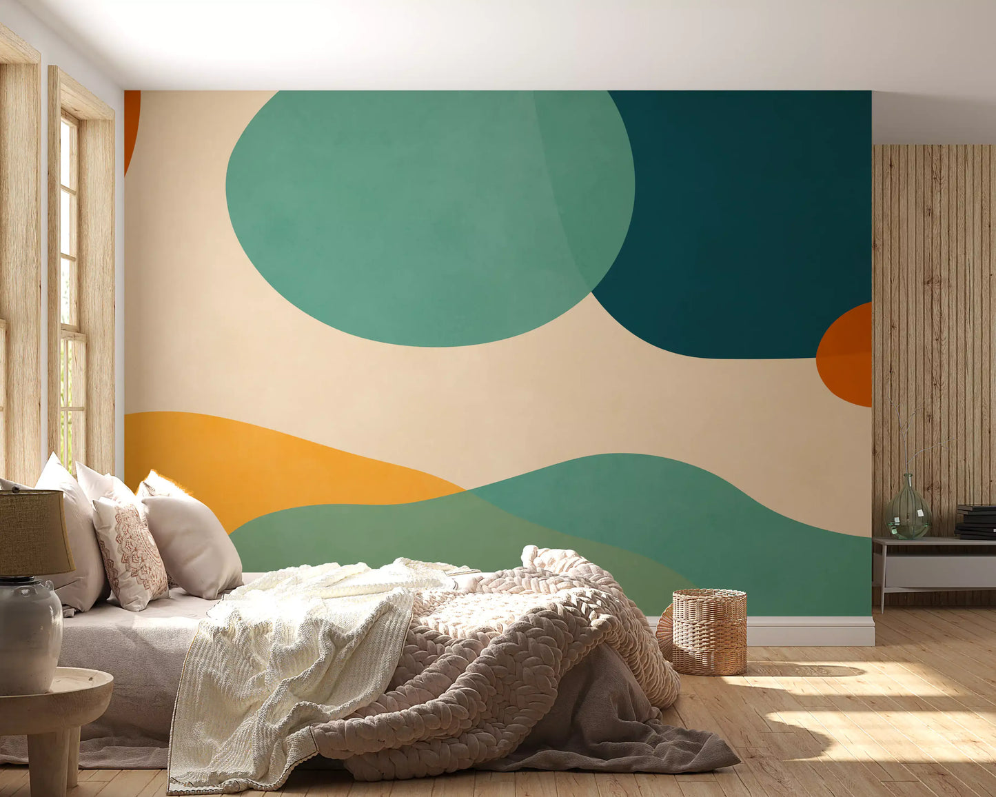 Mid-Century Abstract Flow Wall Mural