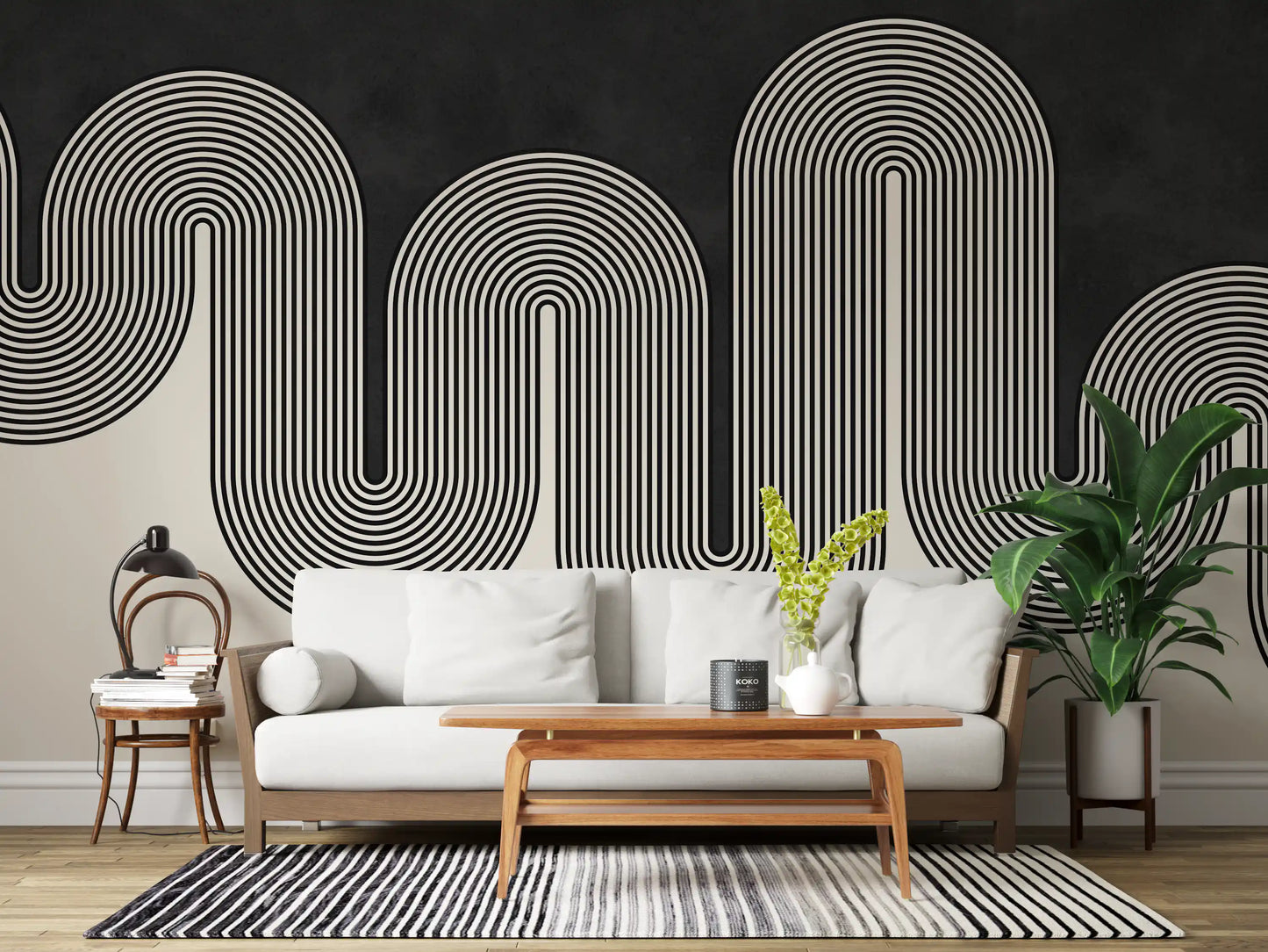 Groovy Arch Waves Wall Mural