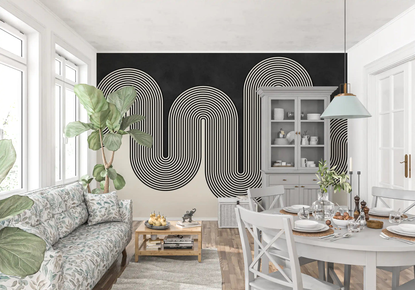 Groovy Arch Waves Wall Mural