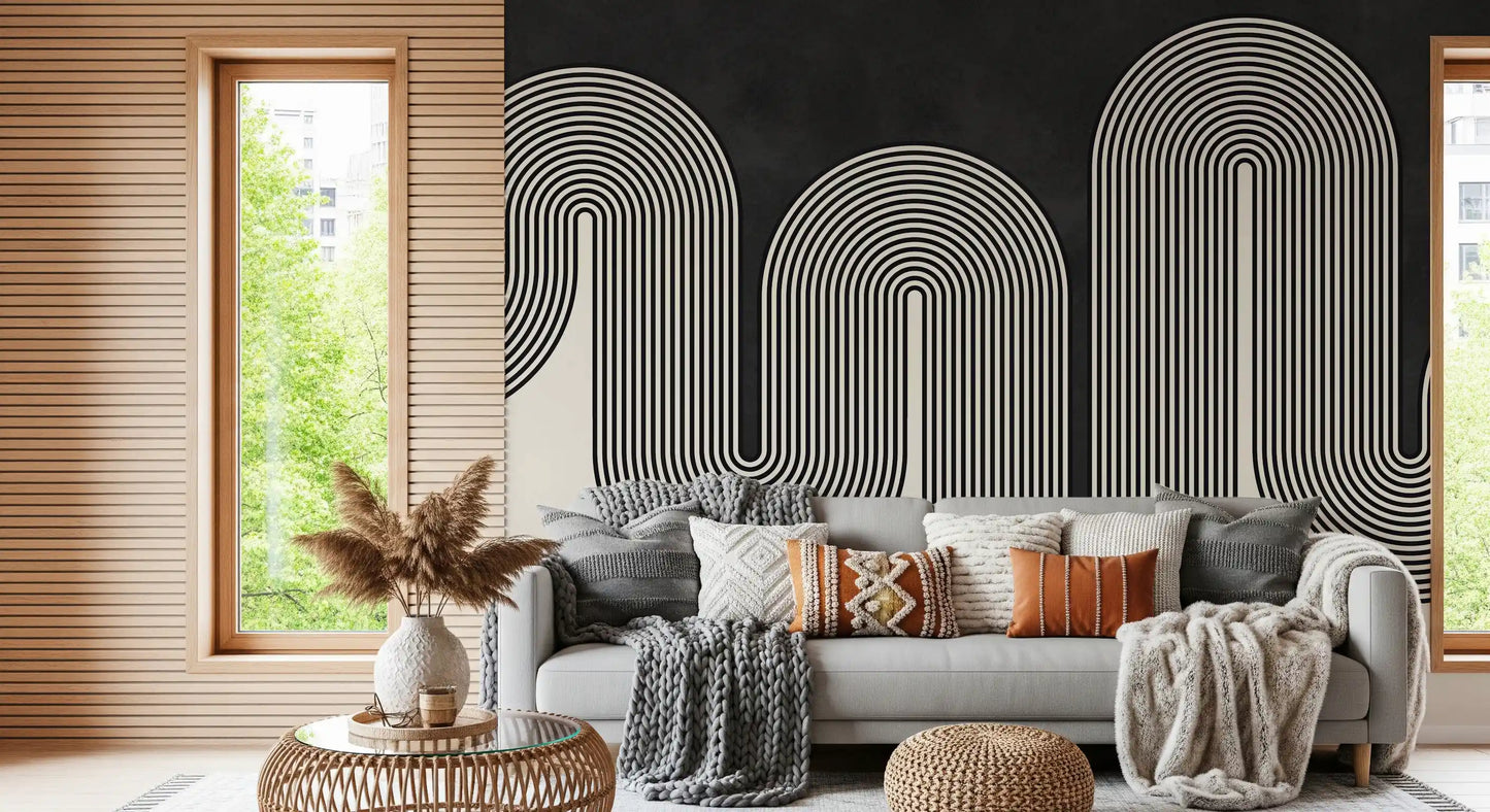Groovy Arch Waves Wall Mural