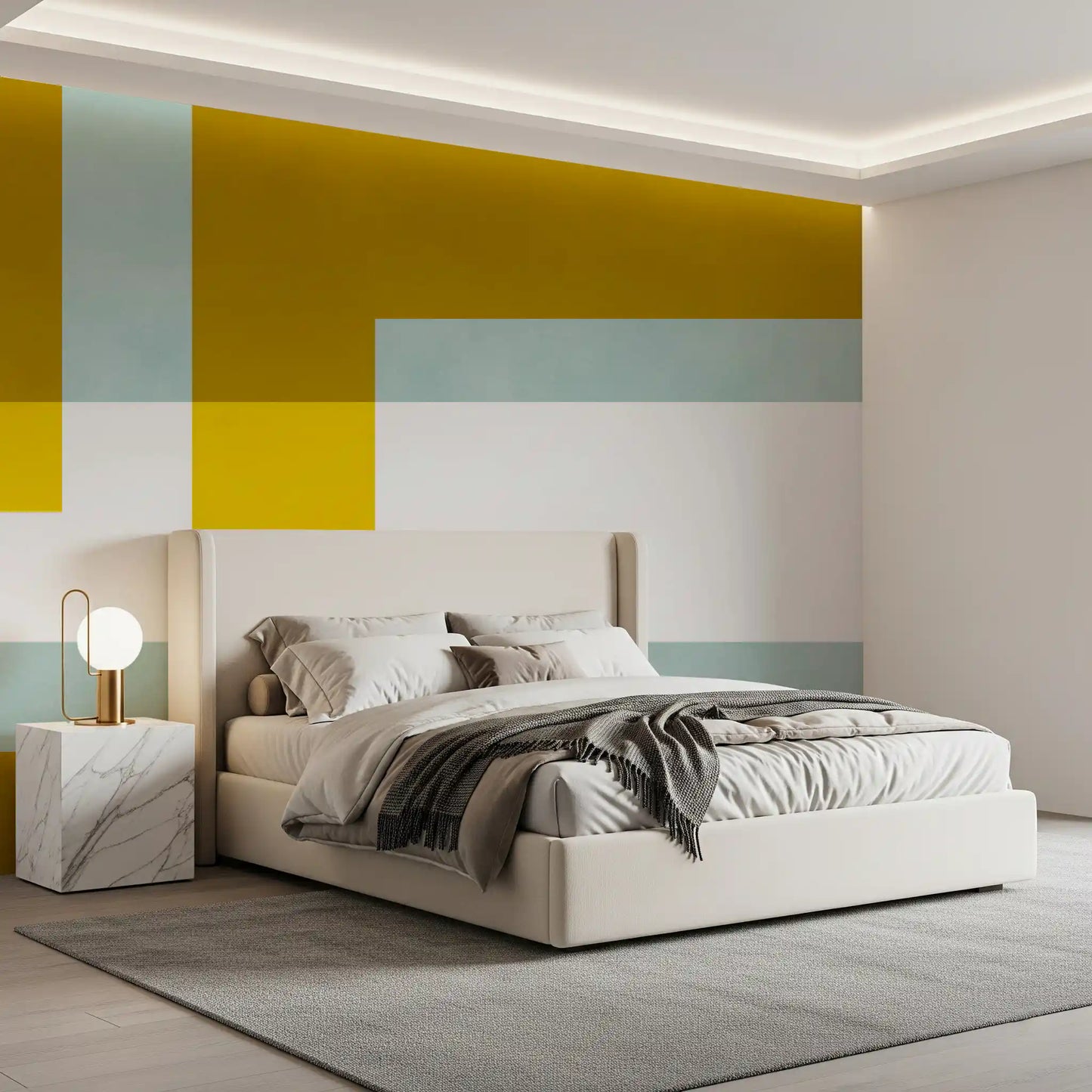 Golden Overlap Abstract Wall Mural