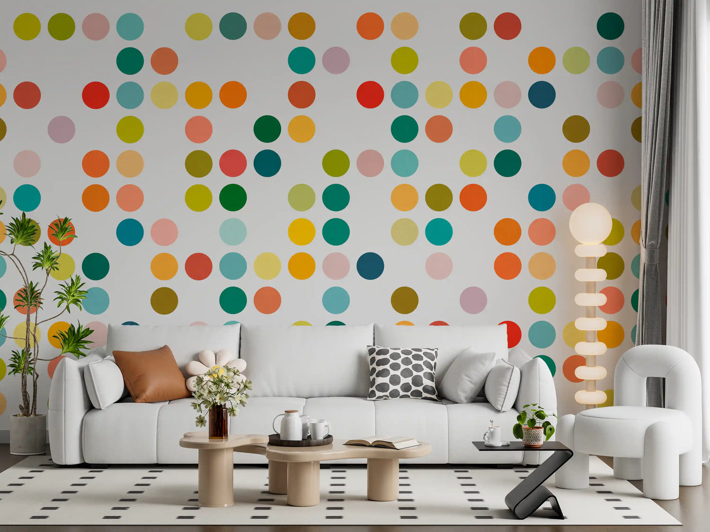 Mid-Century Dot Medley Wall Mural