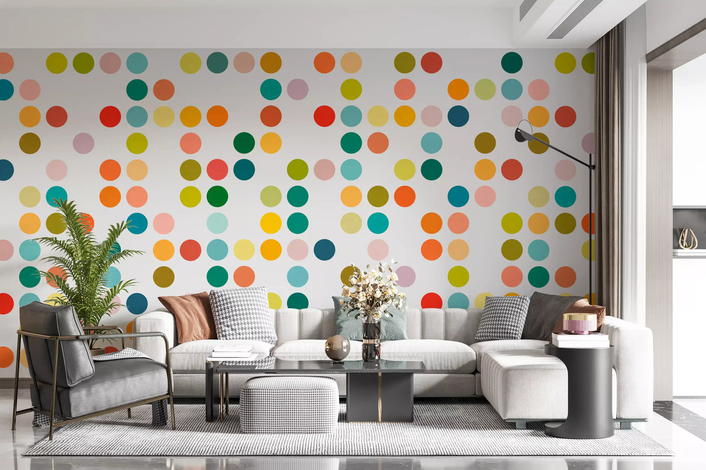Mid-Century Dot Medley Wall Mural