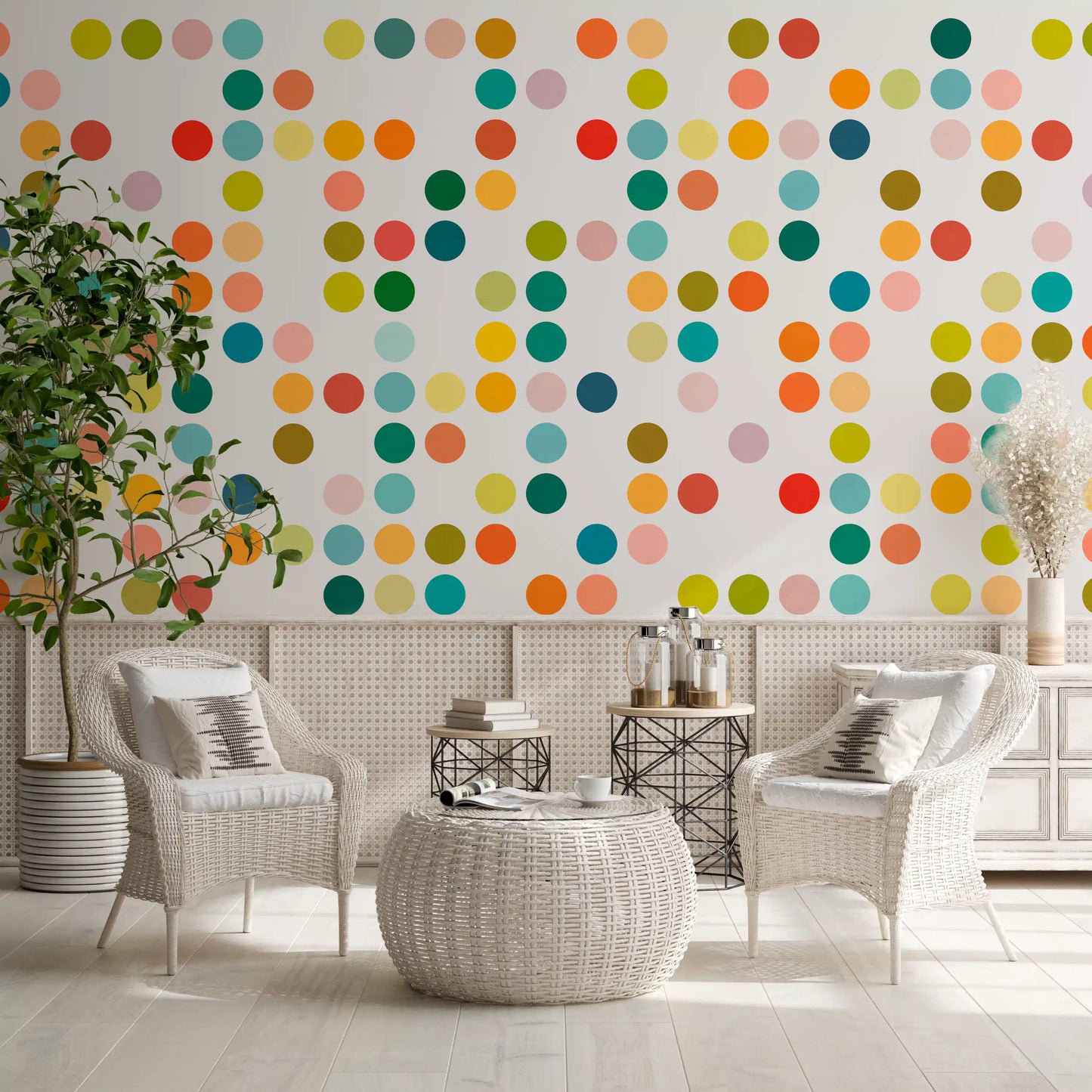Mid-Century Dot Medley Wall Mural
