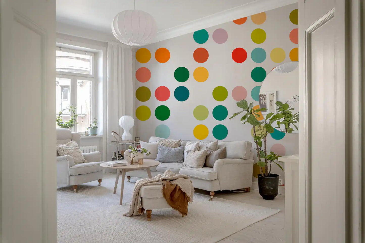 Mid-Century Dot Medley Wall Mural