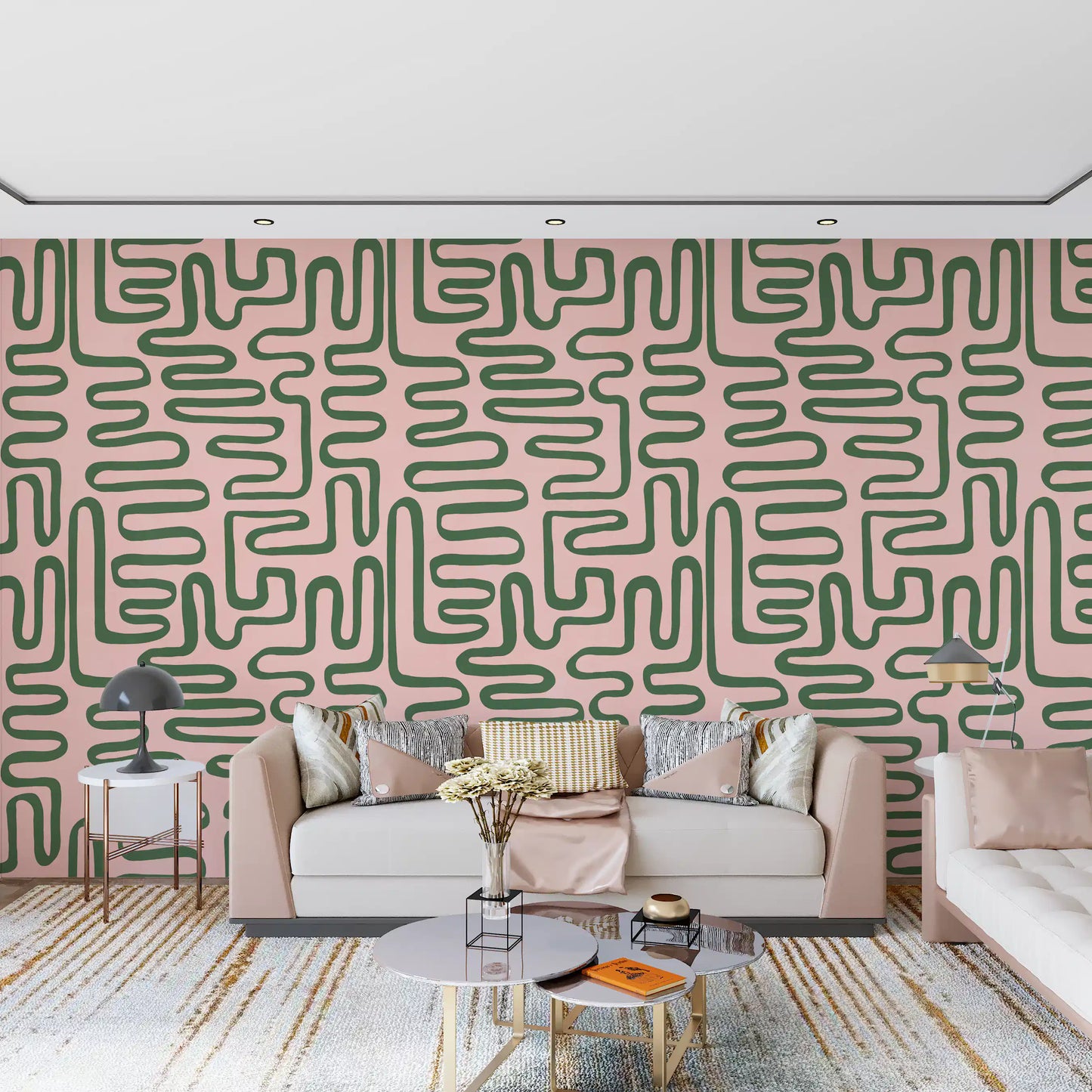 Soft Flow Maze Wall Mural