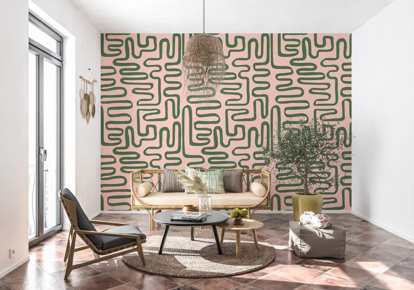 Soft Flow Maze Wall Mural
