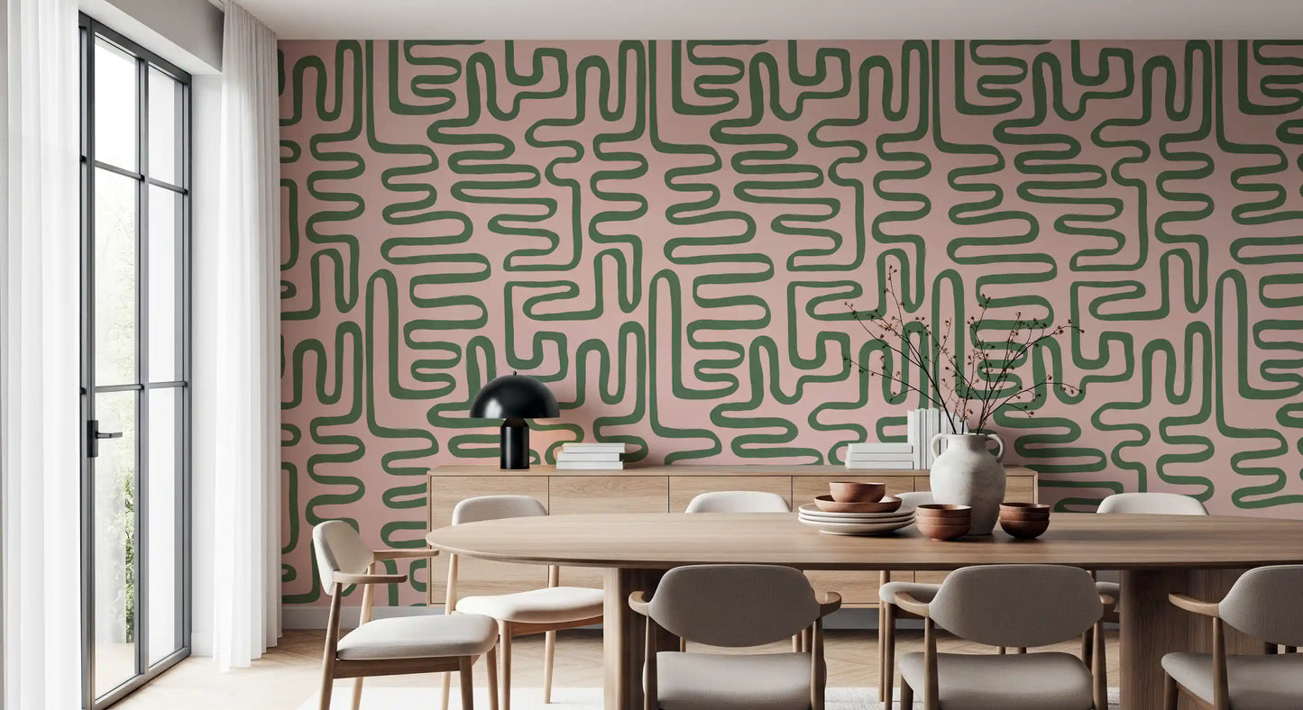 Soft Flow Maze Wall Mural
