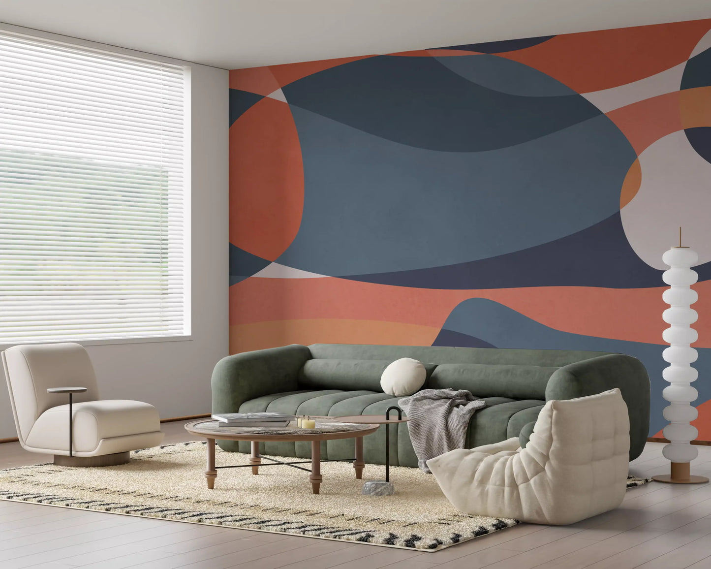 Overlapping Earthy Tones Wall Mural
