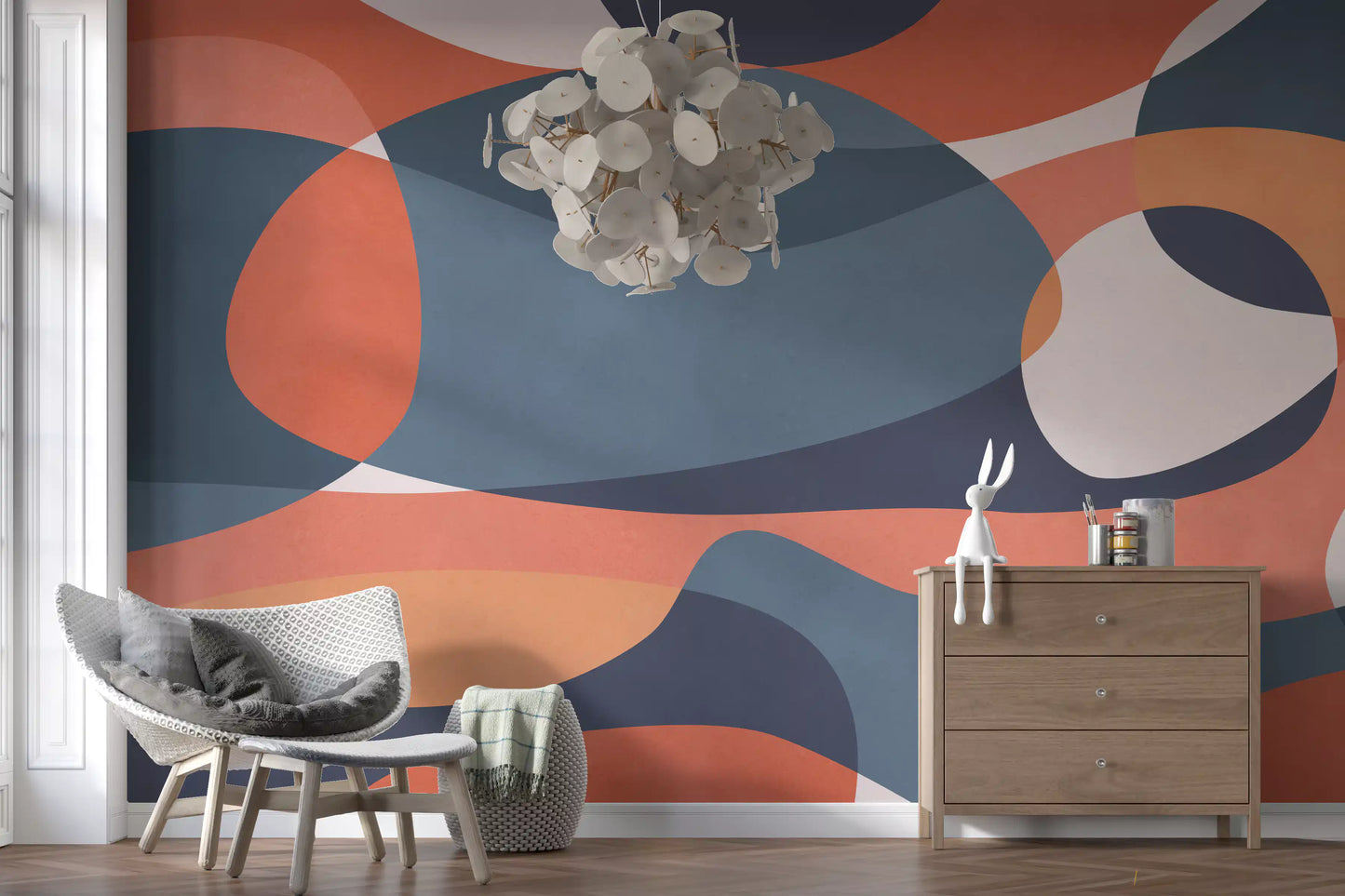 Overlapping Earthy Tones Wall Mural