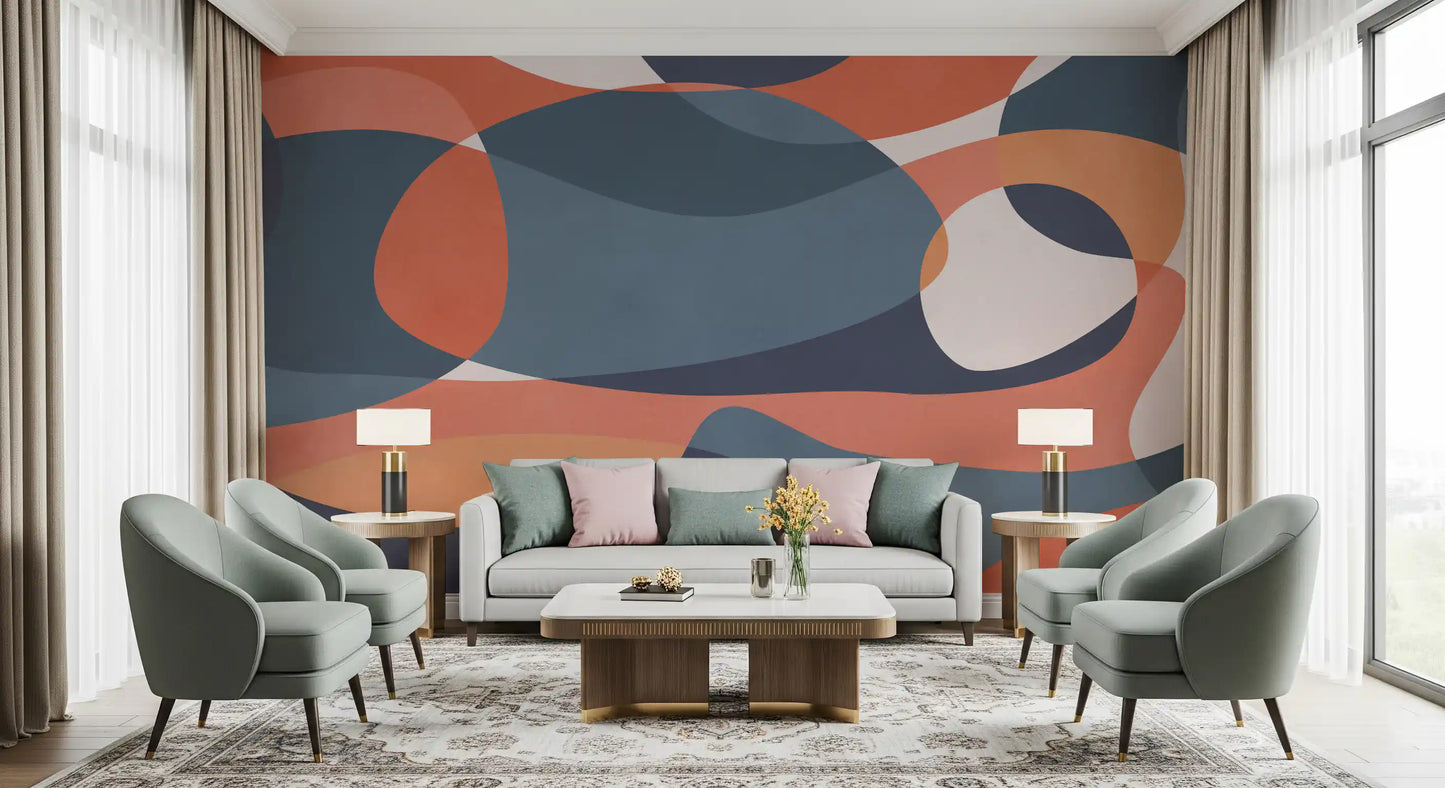 Overlapping Earthy Tones Wall Mural