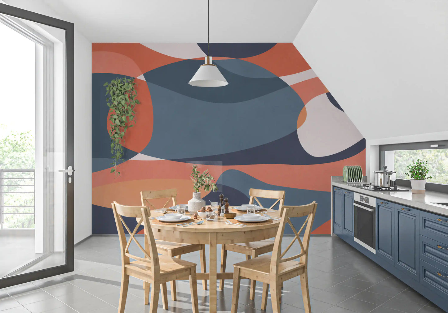 Overlapping Earthy Tones Wall Mural