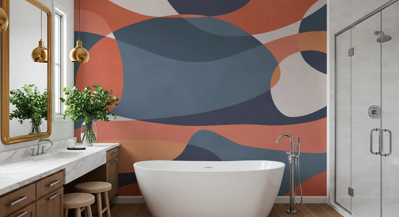 Overlapping Earthy Tones Wall Mural