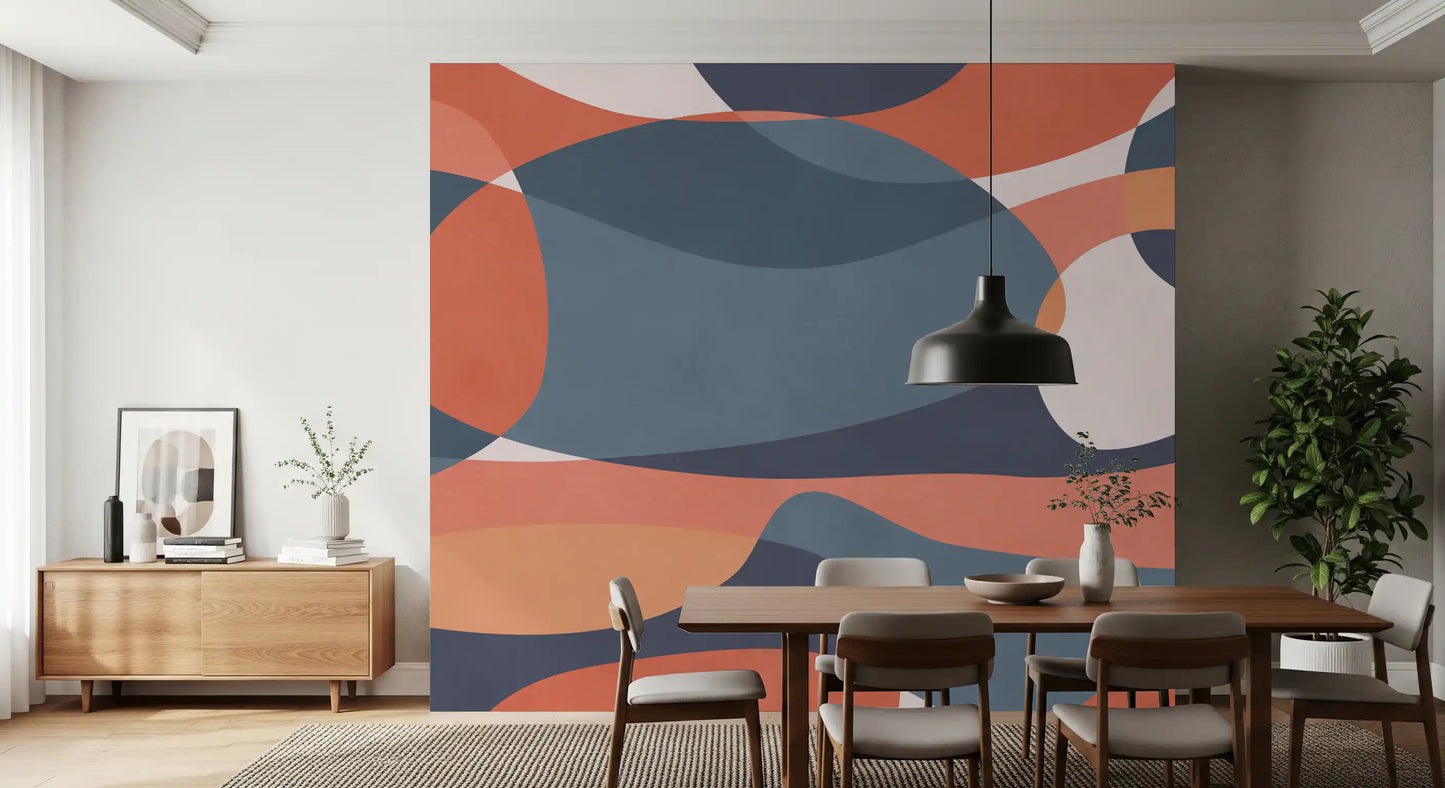 Overlapping Earthy Tones Wall Mural