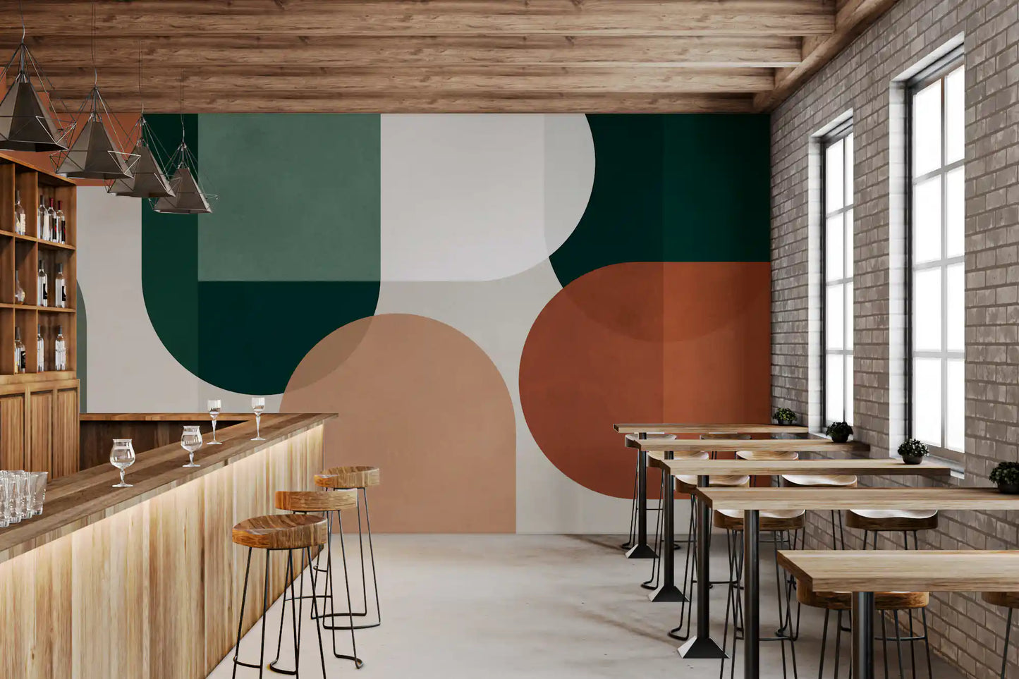 Modernist Earthy Geometry Wall Mural