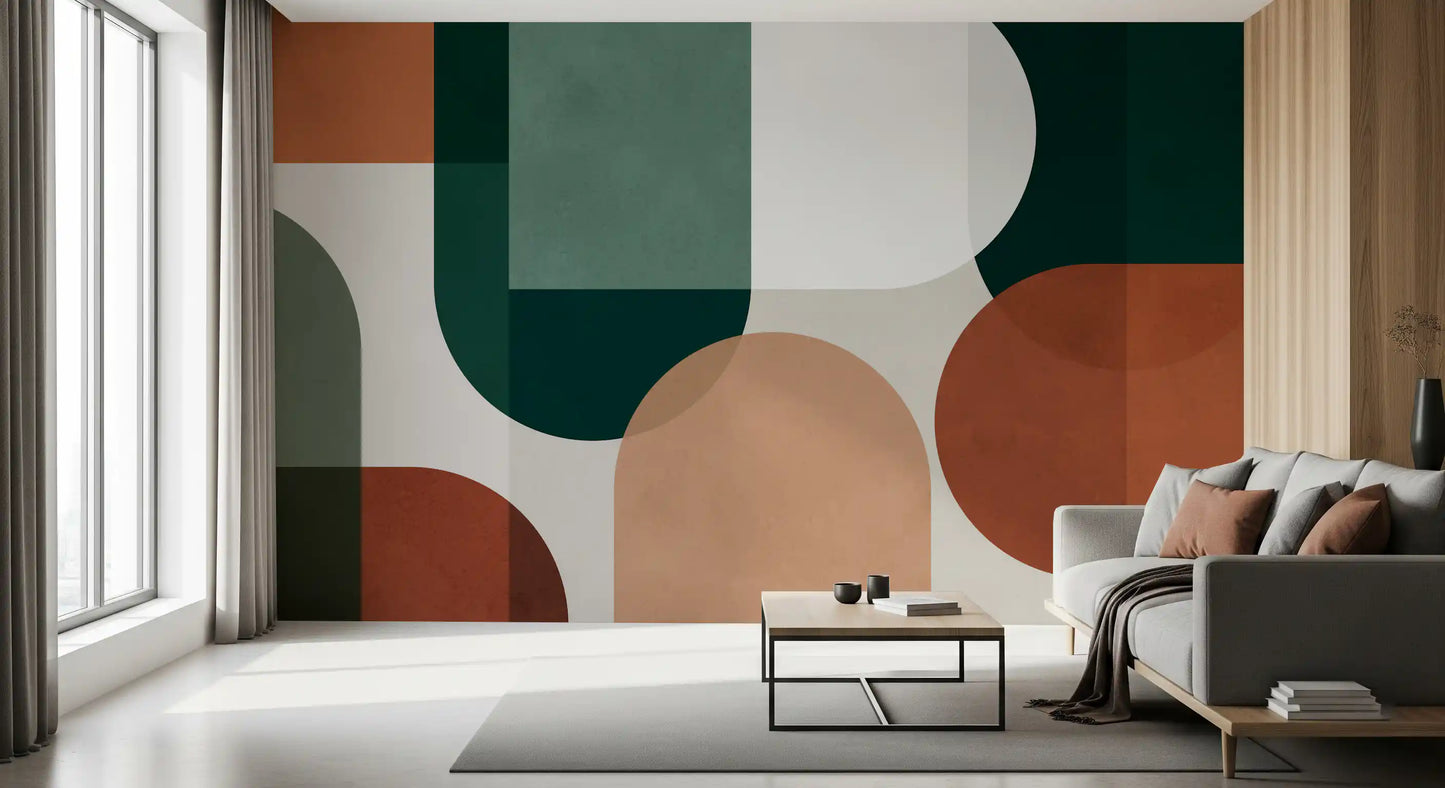 Modernist Earthy Geometry Wall Mural