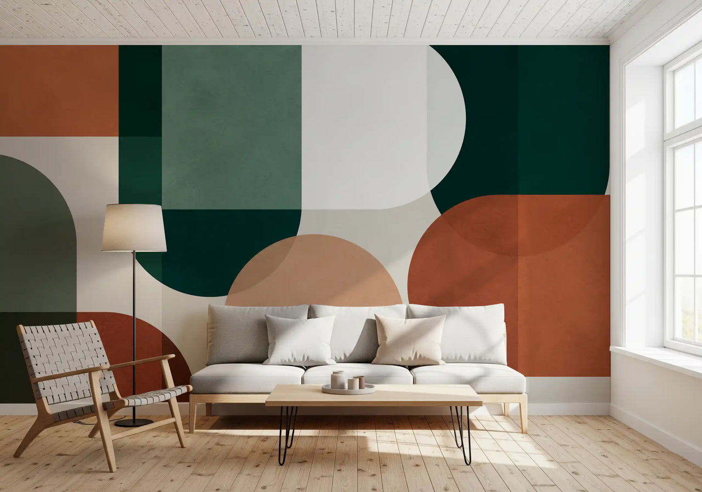 Modernist Earthy Geometry Wall Mural