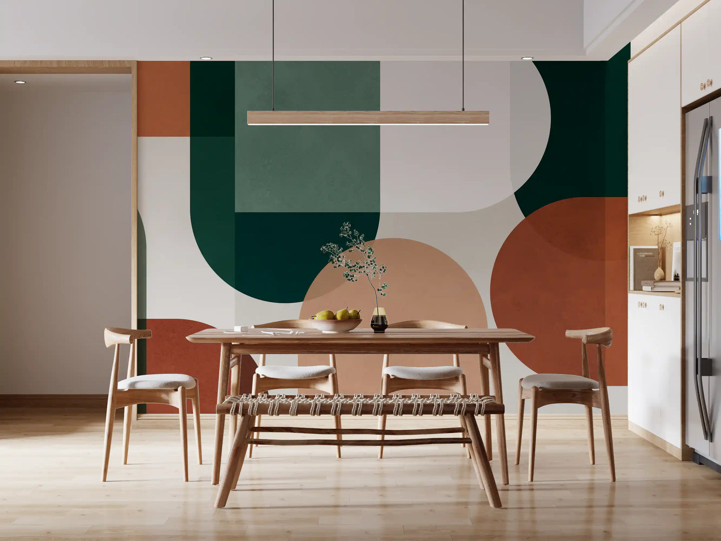 Modernist Earthy Geometry Wall Mural