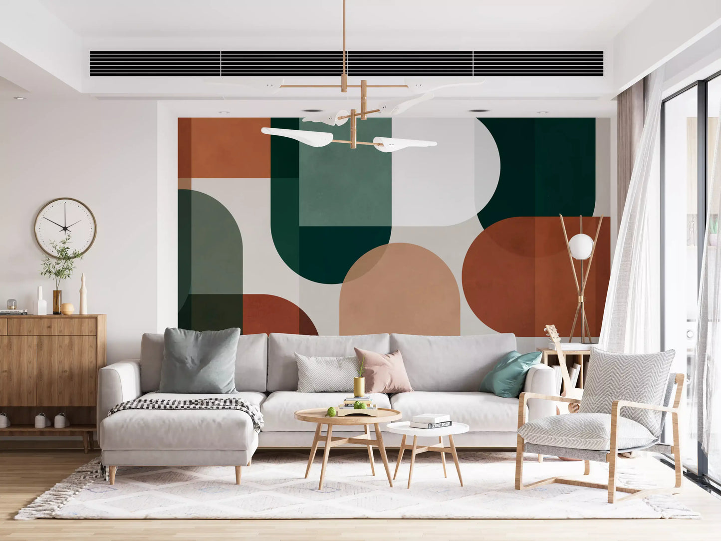 Modernist Earthy Geometry Wall Mural