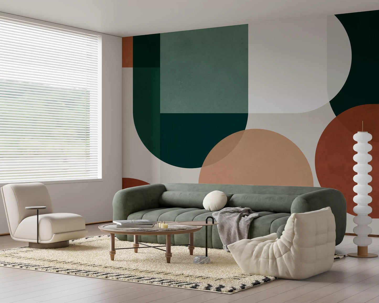 Modernist Earthy Geometry Wall Mural