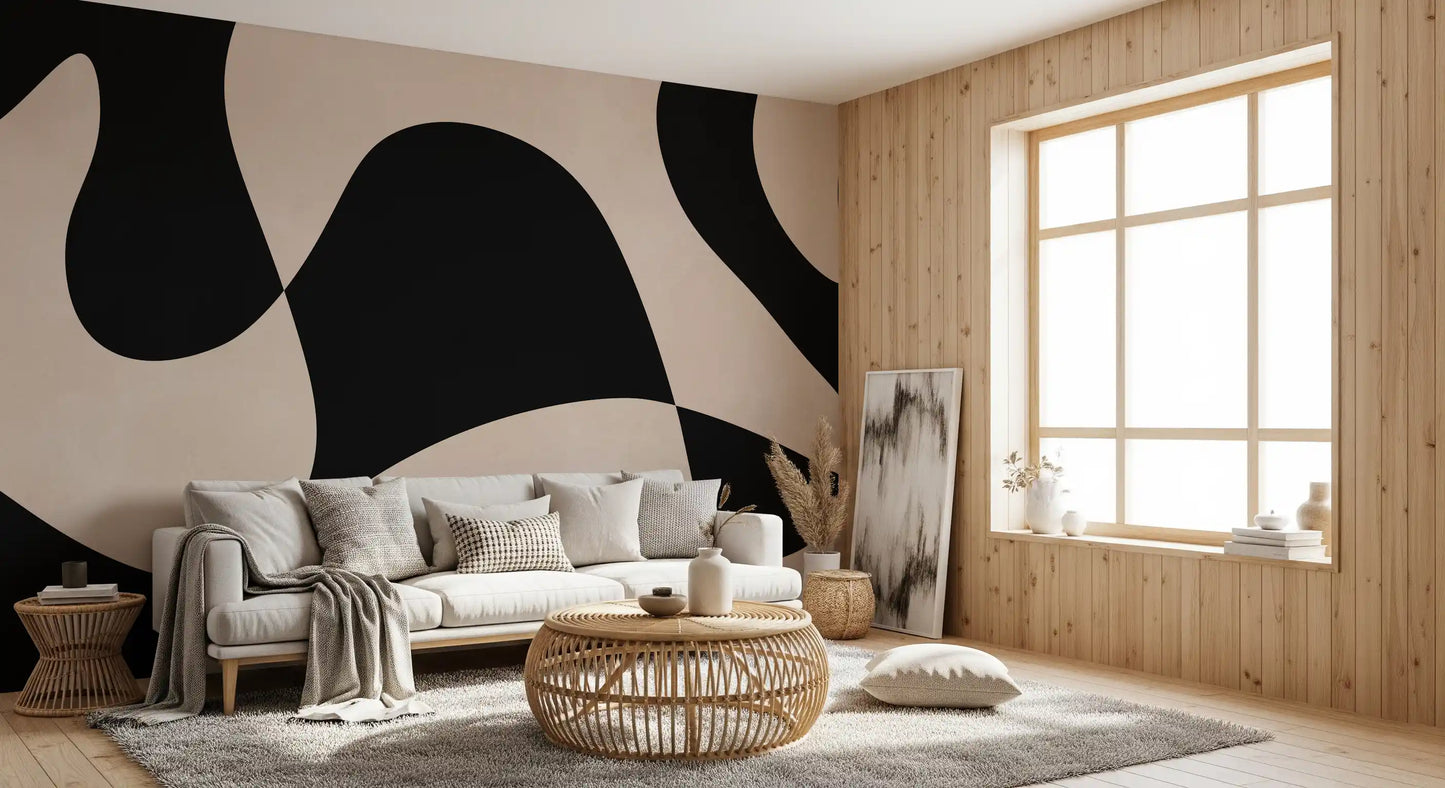 Organic Flow Monochromatic Wall Mural
