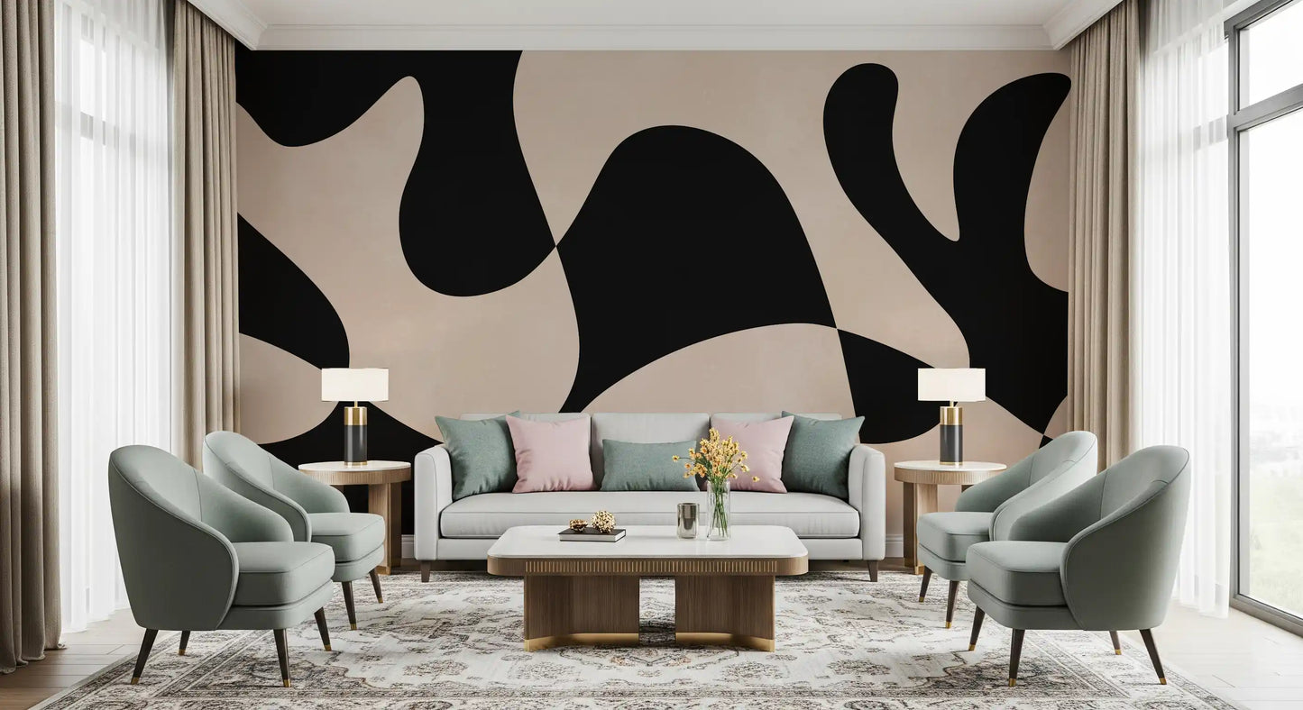 Organic Flow Monochromatic Wall Mural