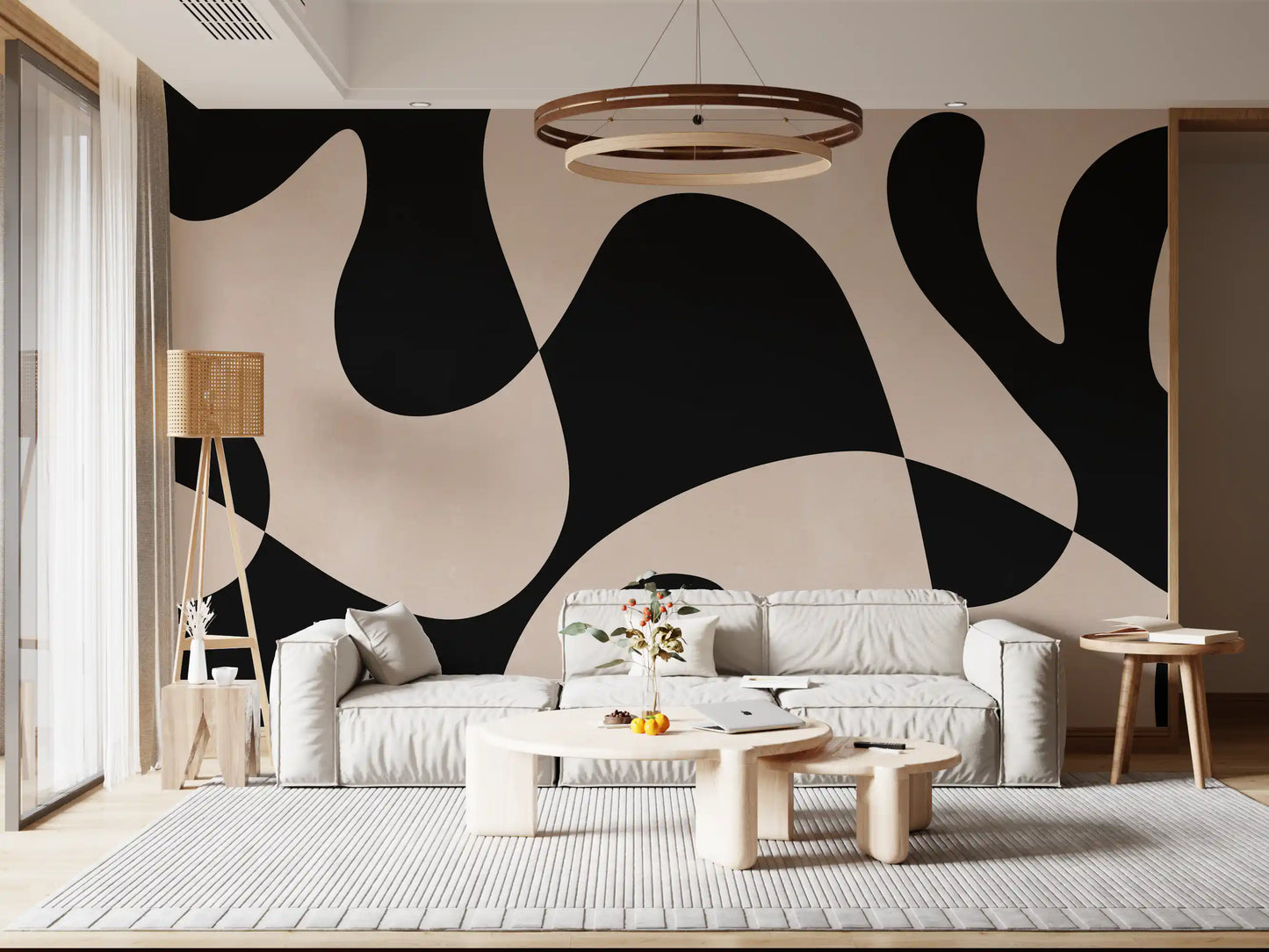 Organic Flow Monochromatic Wall Mural