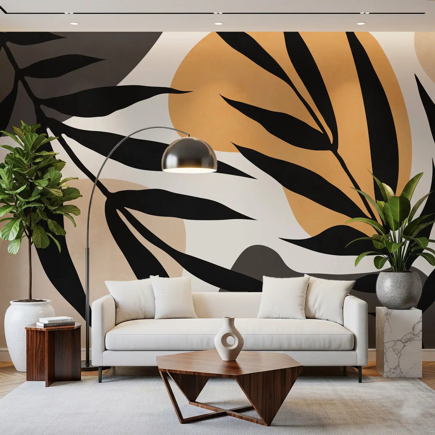 Organic Silhouette Art Wall Mural