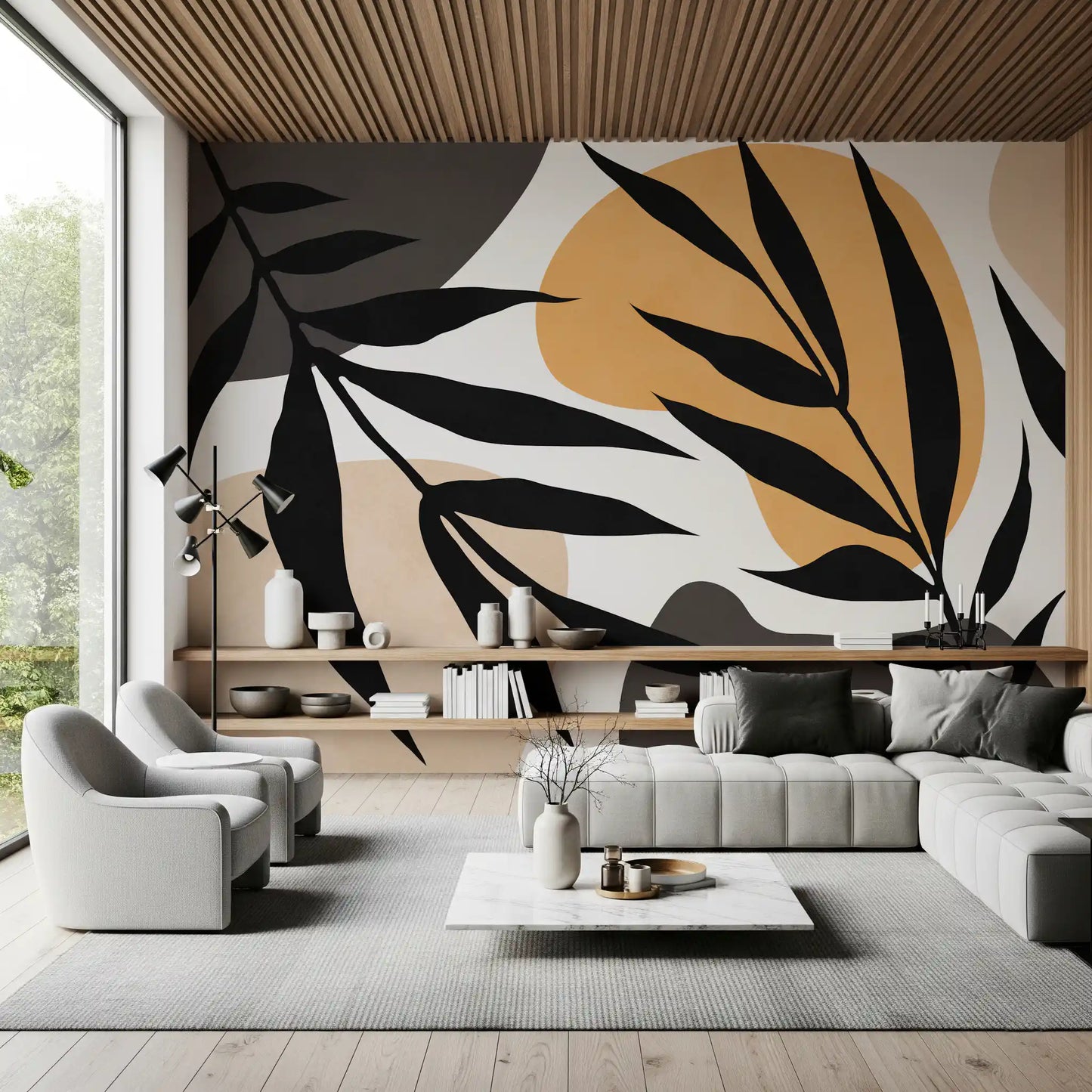 Organic Silhouette Art Wall Mural